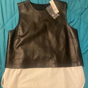 Theory medium leather Top